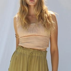 🏴‍☠️ Jen's Pirate Booty ☠️ Cotton Gauze Vision Corset Crop Top Small